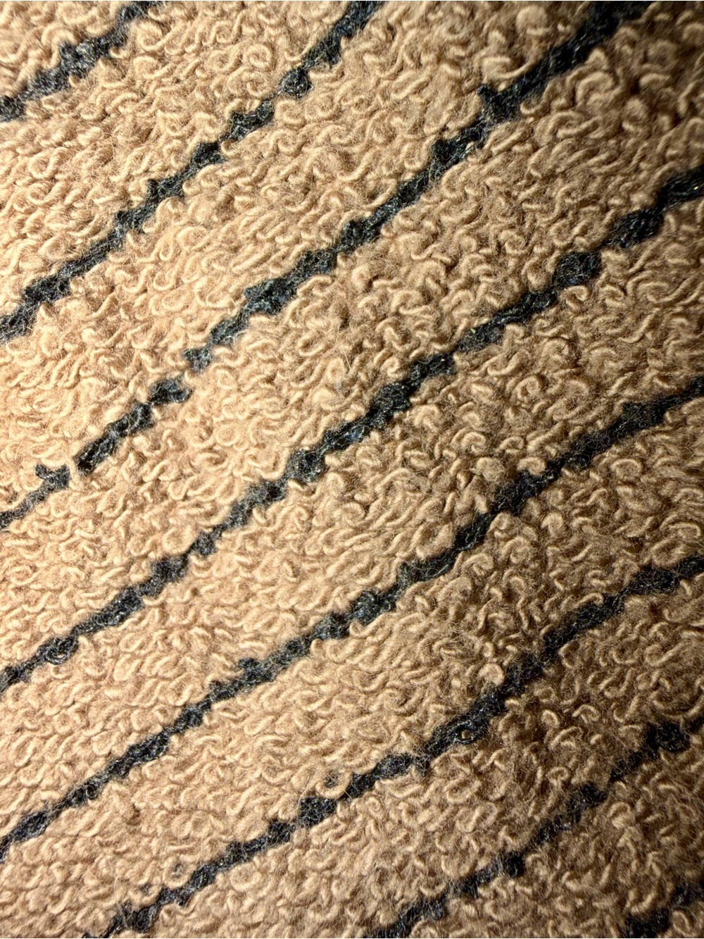 perfectwhitetee Tan Crewneck Sweatshirt with blue Stripes - Picture 3 of 3